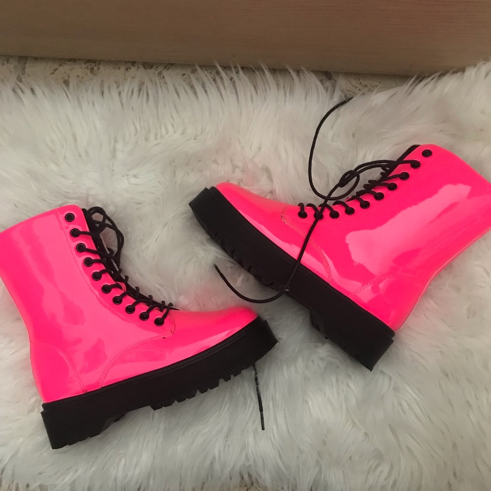 Hot Pink Neon Boots